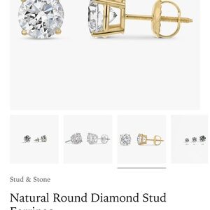 Authentic diamond 1.0 ct  Stud Earrings for Women